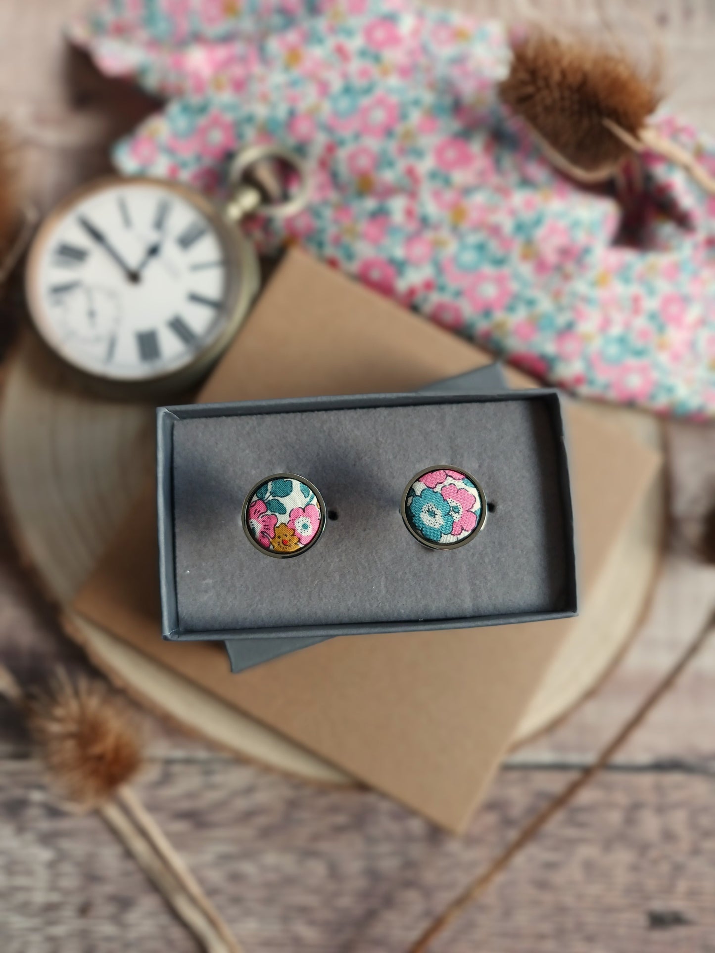 Liberty Pink Floral Cufflinks