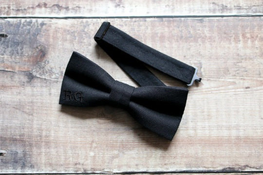 Personalised Black Bowtie
