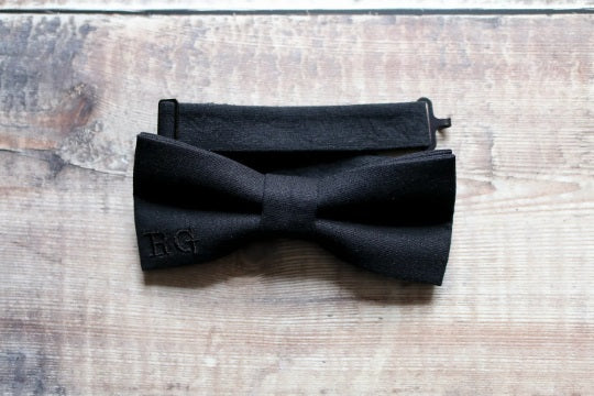 Personalised Black Bowtie