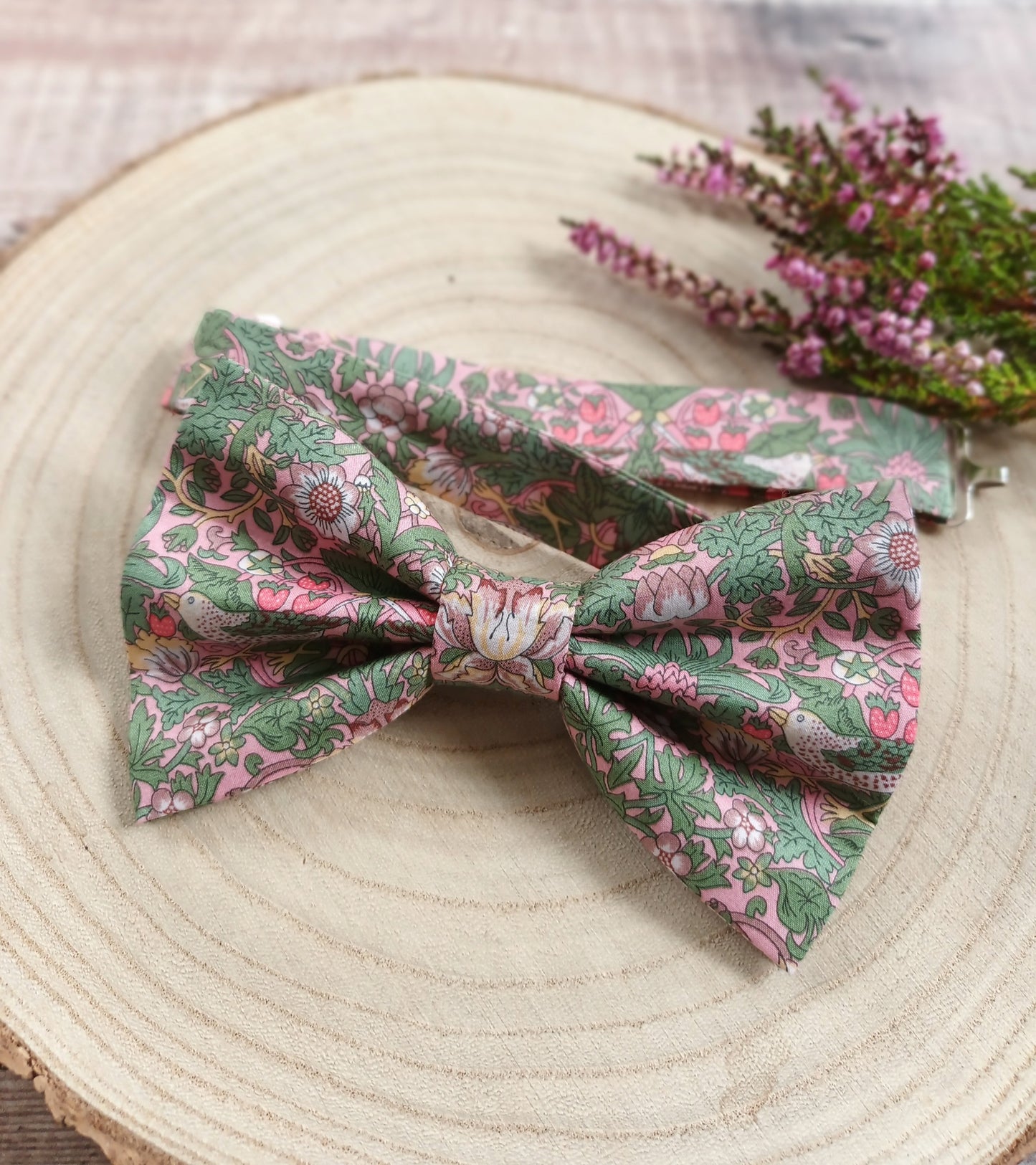 Liberty Bow tie Pink Strawberry Thief
