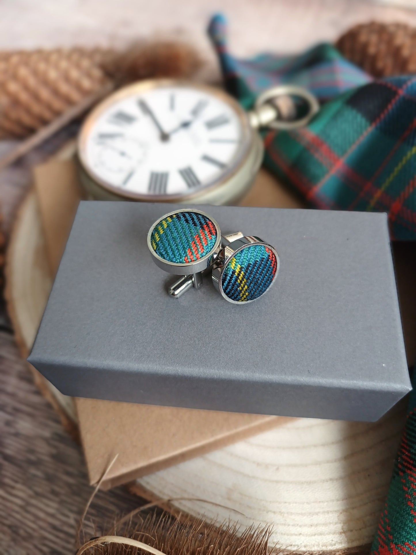Clan Cameron Tartan Cufflinks