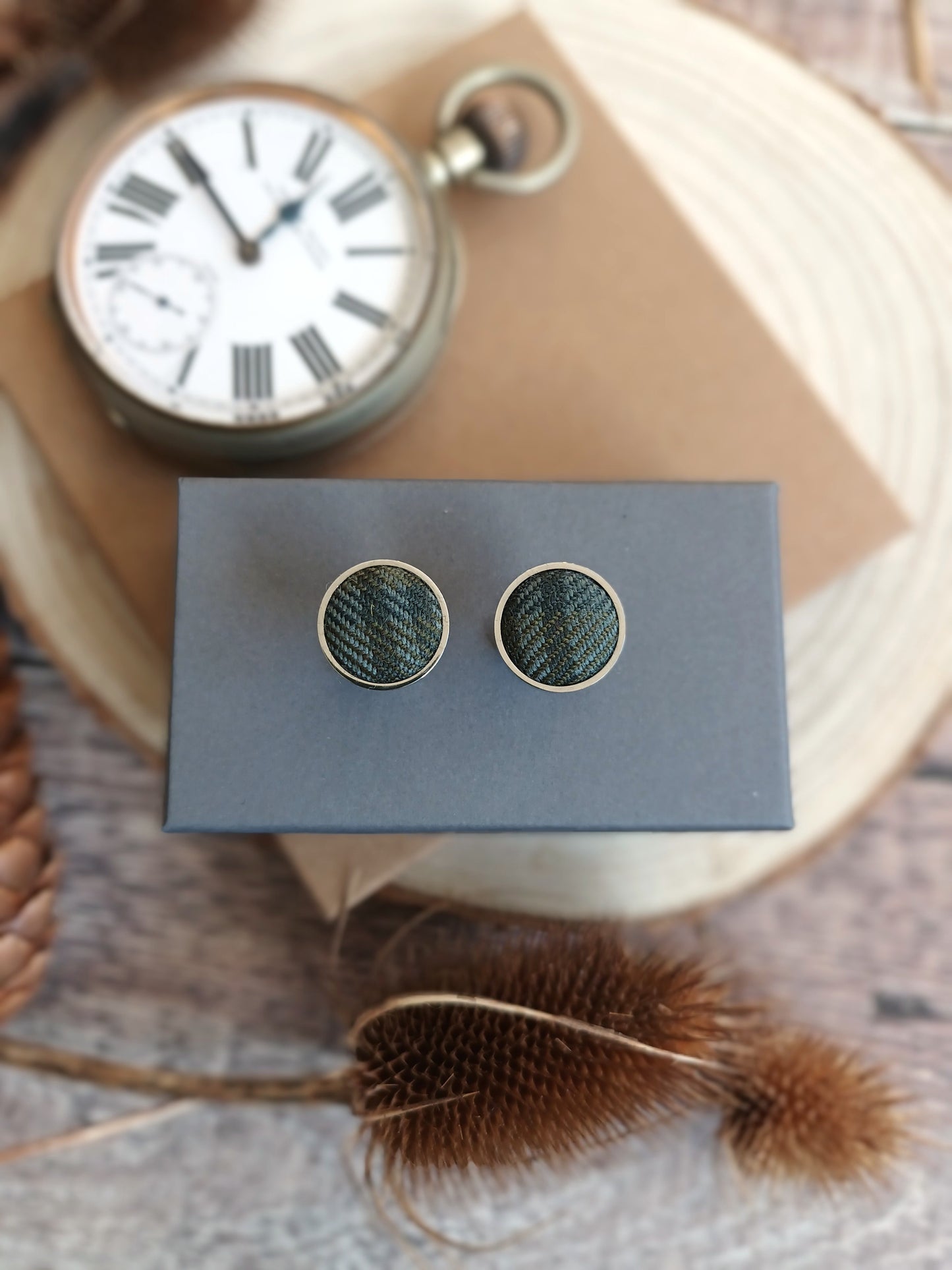 Black Watch Weathered Tartan Cufflinks