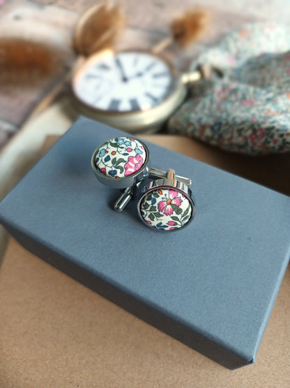 Liberty Orange Florals Cufflinks