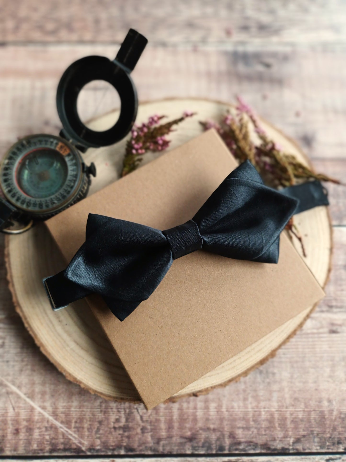 Black Bow Tie With Personalised Strap