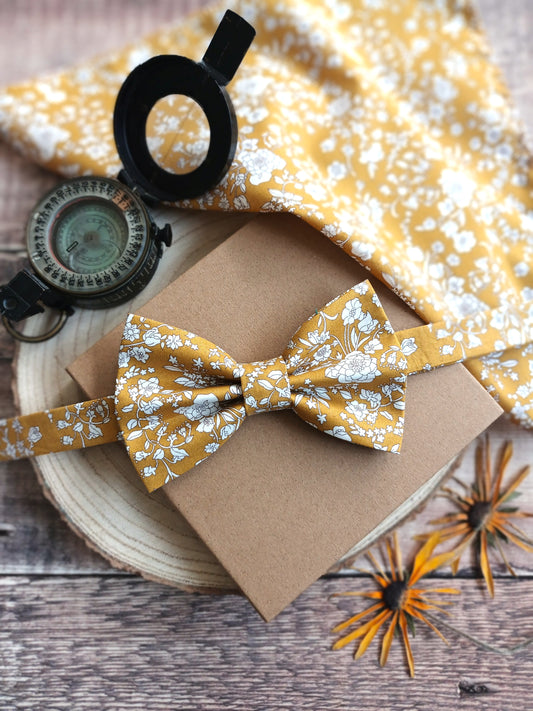 Liberty Yellow Floral Bowtie