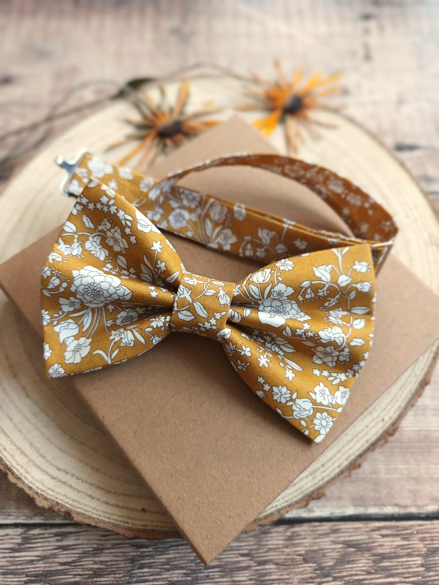 Liberty Yellow Floral Bowtie