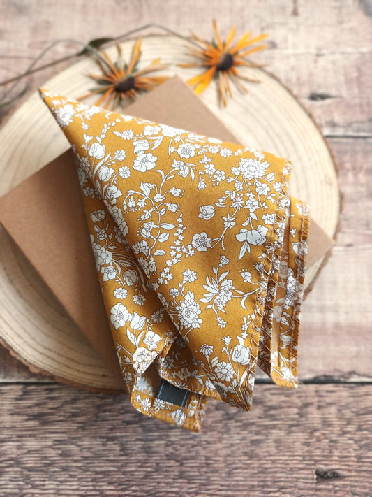 Liberty Pocket Square Yellow Florals