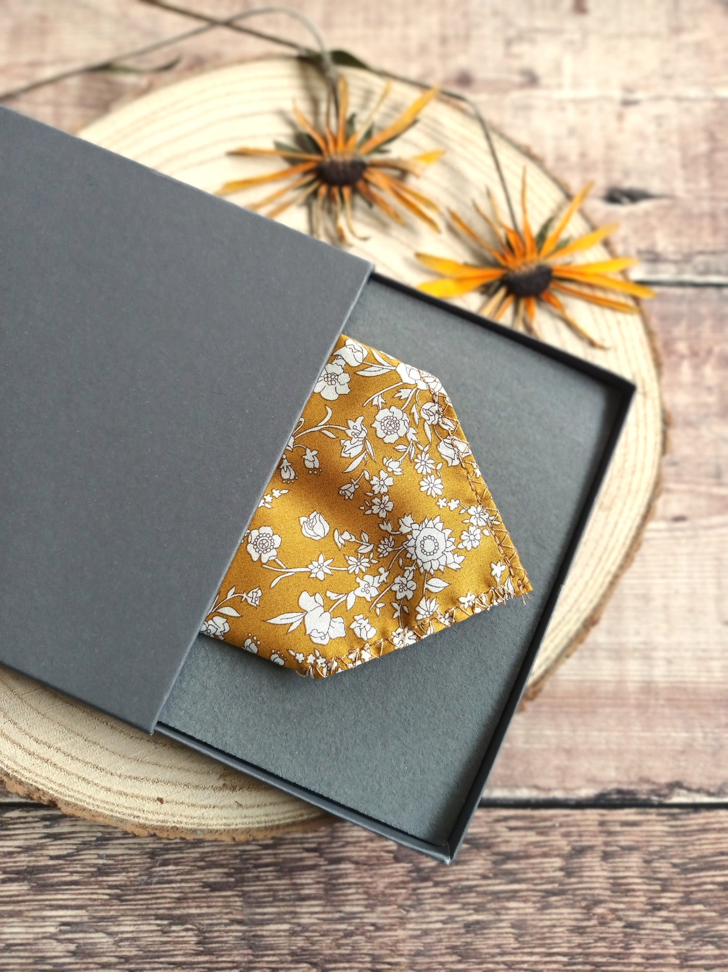 Liberty Yellow Floral Pocket Square
