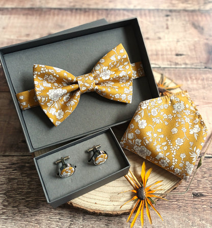 Liberty Cufflinks Yellow Florals