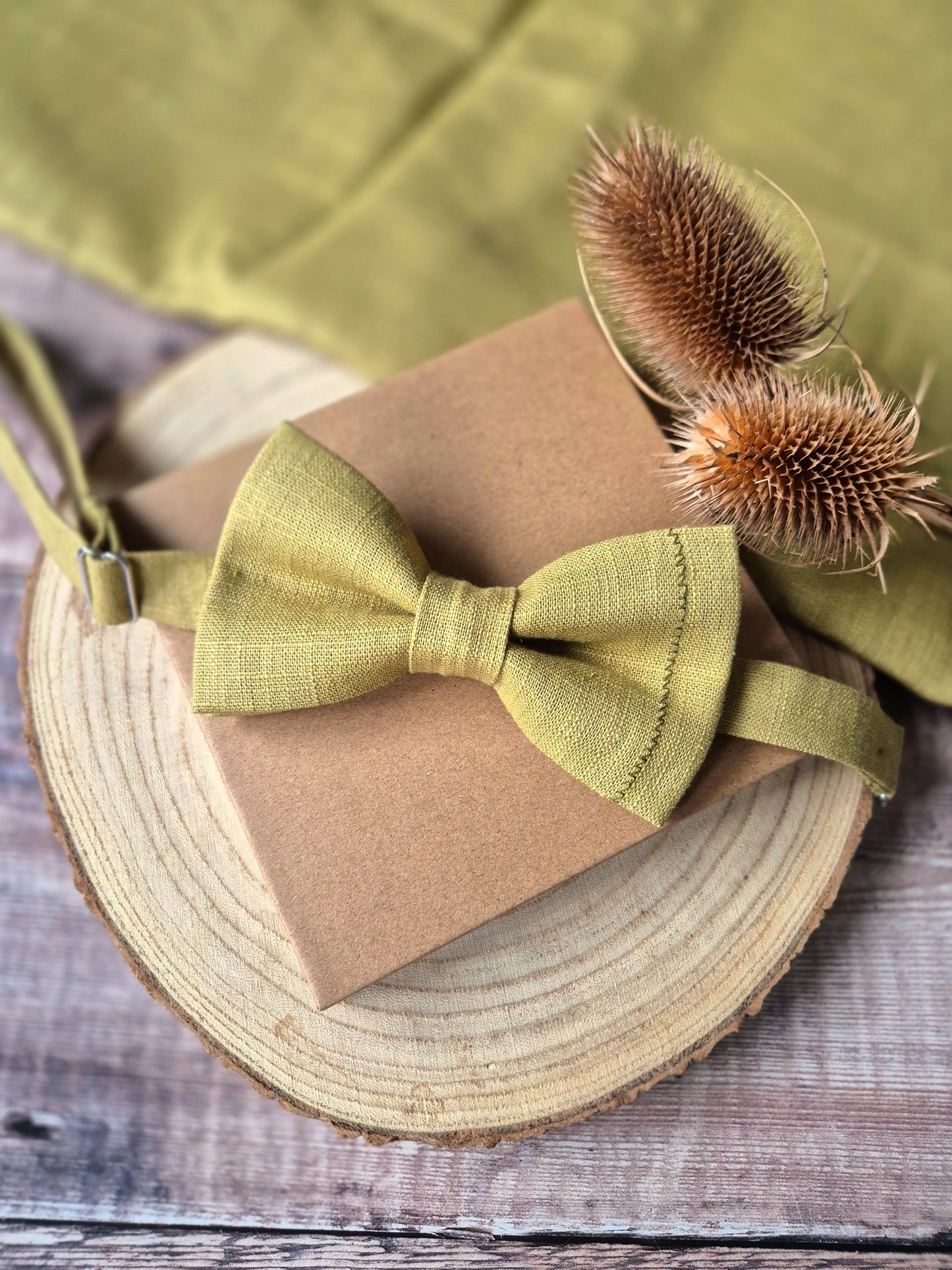 Linen Bow Tie Chartreuse