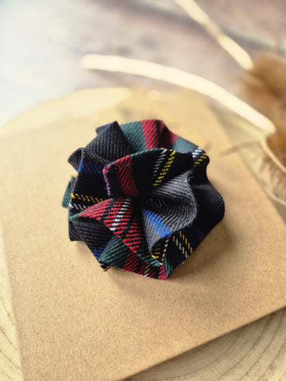 Stewart Tartan Flower Brooch