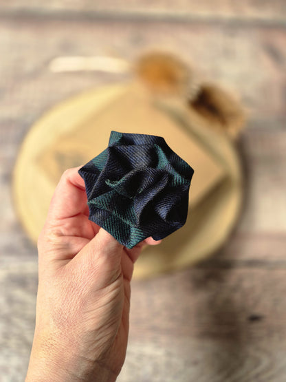 Black Watch Tartan Flower Brooch