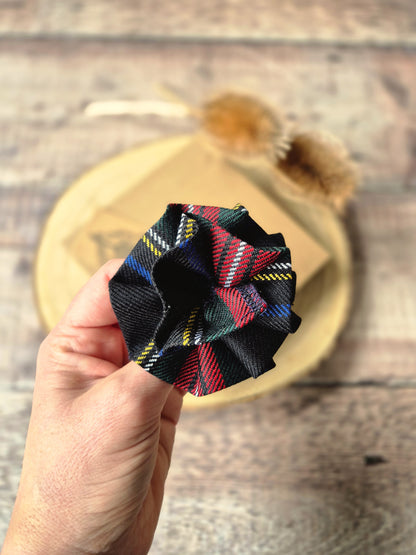 Stewart Tartan Flower Brooch