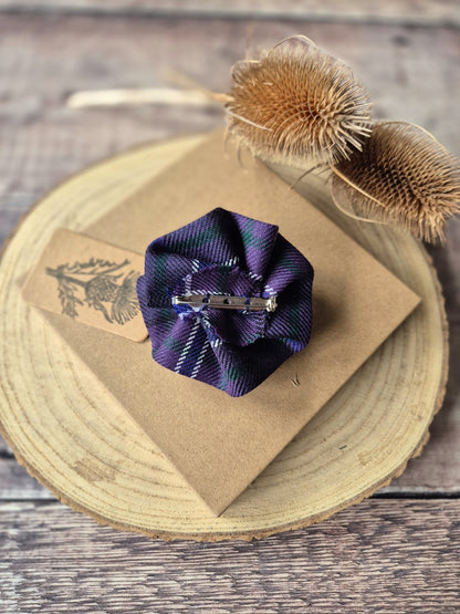 Scotland Forever Tartan Flower Brooch