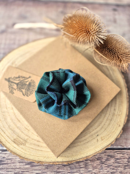 Black Watch Tartan Flower Brooch