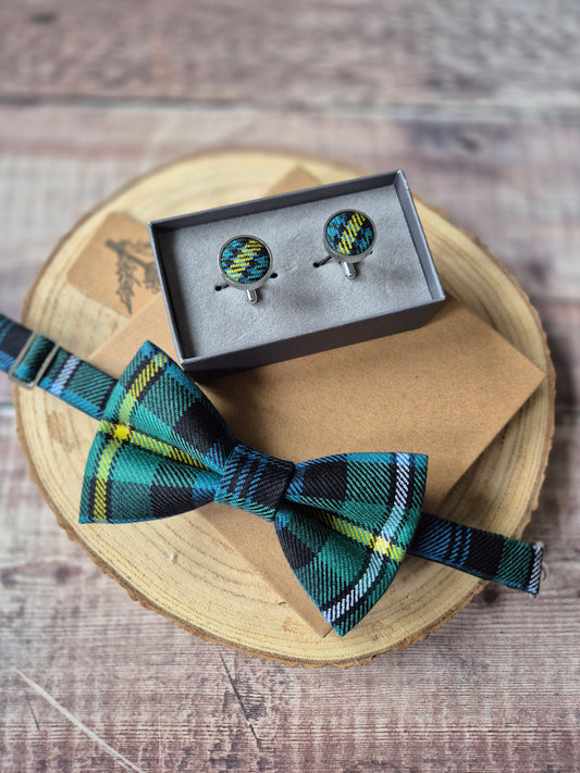 Custom Tartan Bow Tie and Cufflink Set