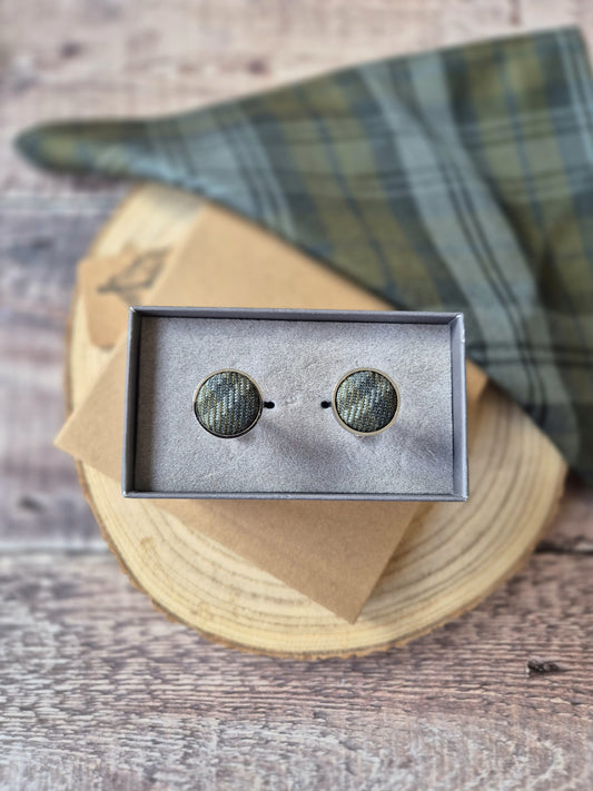Black Watch Weathered Tartan Cufflinks