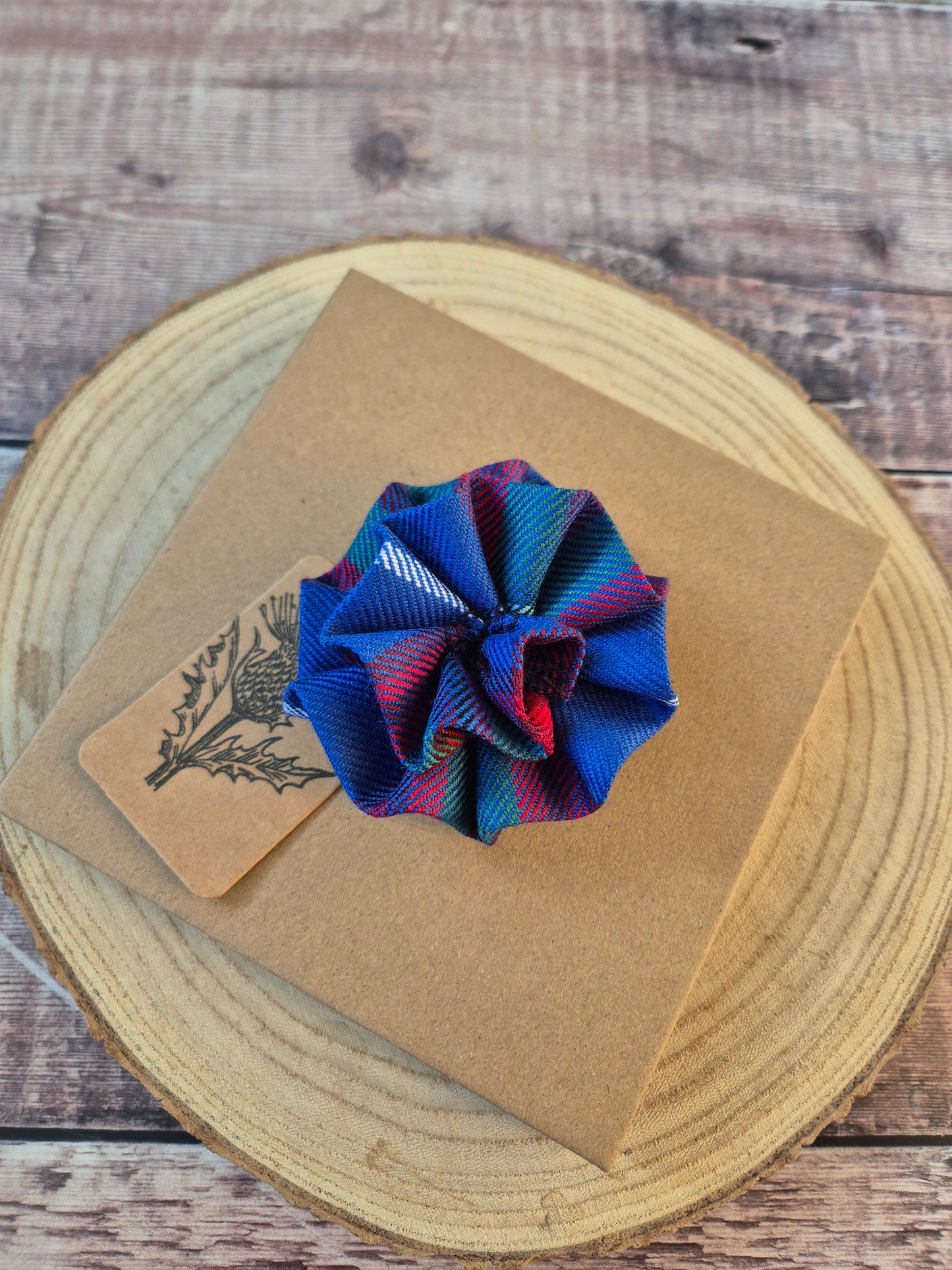 Edinburgh Tartan Flower Brooch