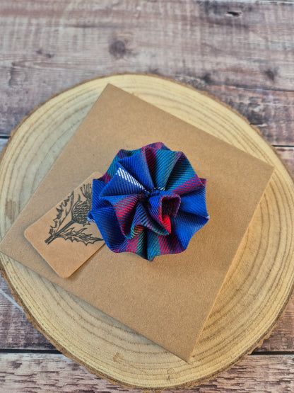 Edinburgh Tartan Flower Brooch