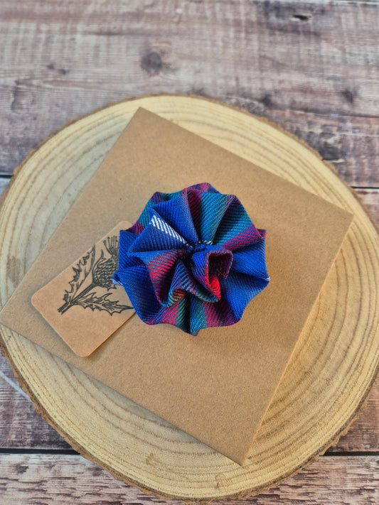 Edinburgh Tartan Flower Brooch