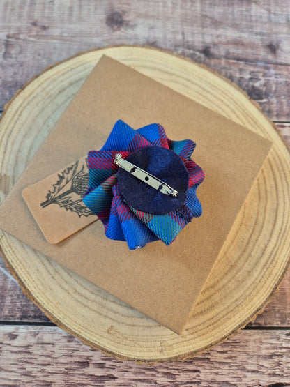 Edinburgh Tartan Flower Brooch