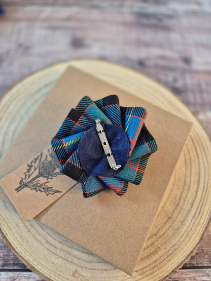 Cameron Tartan Flower Brooch