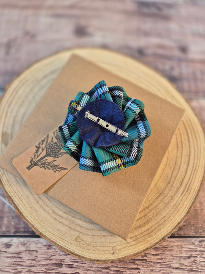 Campbell Tartan Flower Brooch