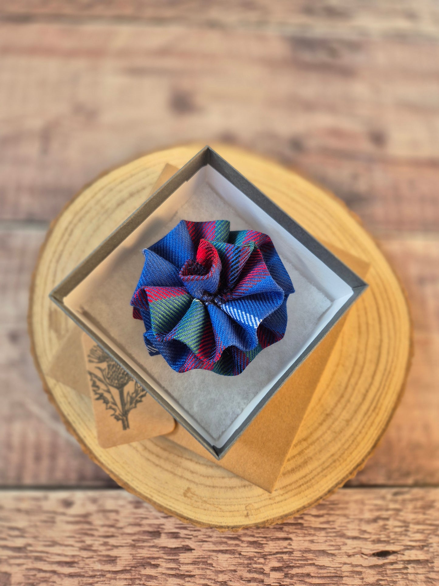 Edinburgh Tartan Flower Brooch