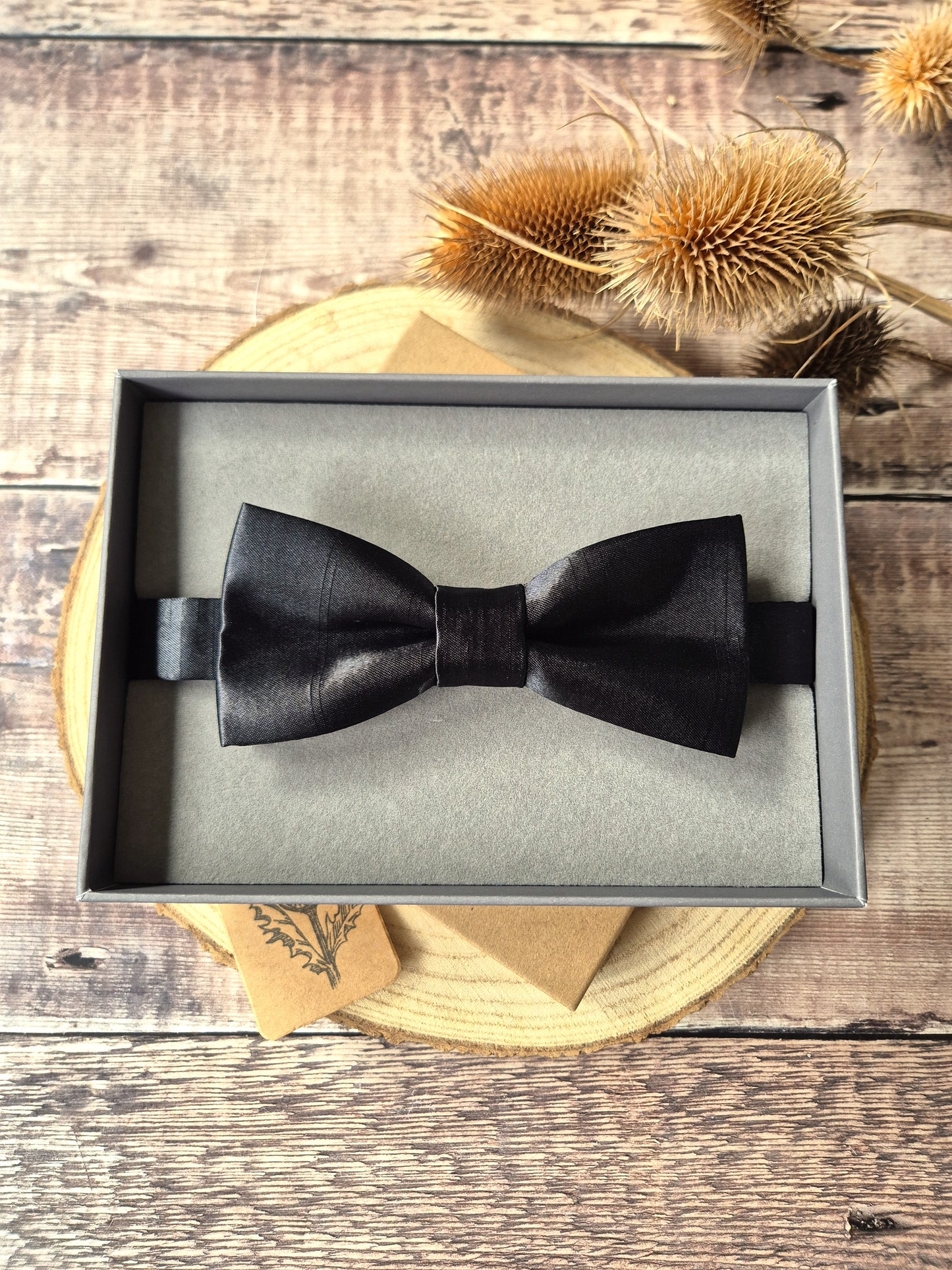 Black Bow Tie With Personalised Strap