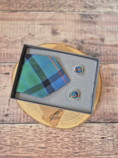 Tartan Pocket Square and Cufflink Gift Set