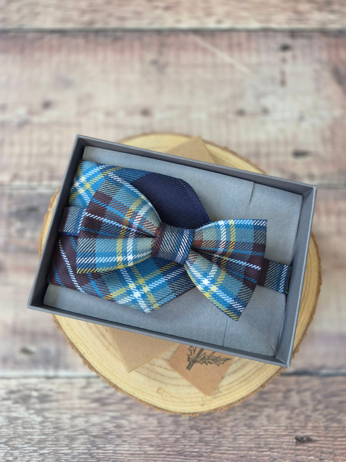 Tartan Bowtie and Pocket Square Gift Set