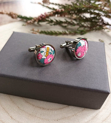 Liberty Pink Floral Cufflinks