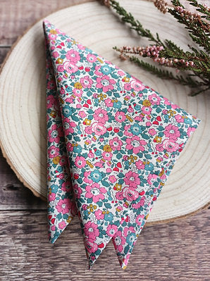 Liberty Pink Floral Pocket Square