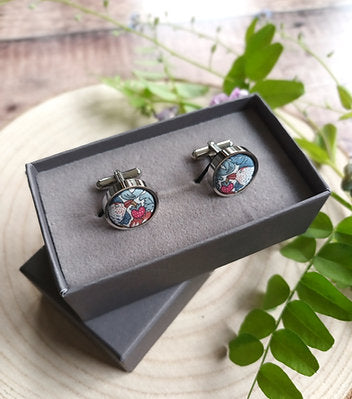 Liberty Organic Cotton Strawberry Thief Cufflinks
