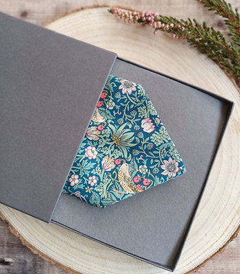 Liberty Turquoise Strawberry Thief Pocket Square