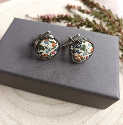 Liberty Orange Florals Cufflinks