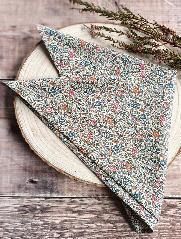 Liberty Orange Florals Pocket Square