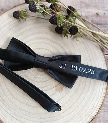 Black Bowtie With Personalised Strap