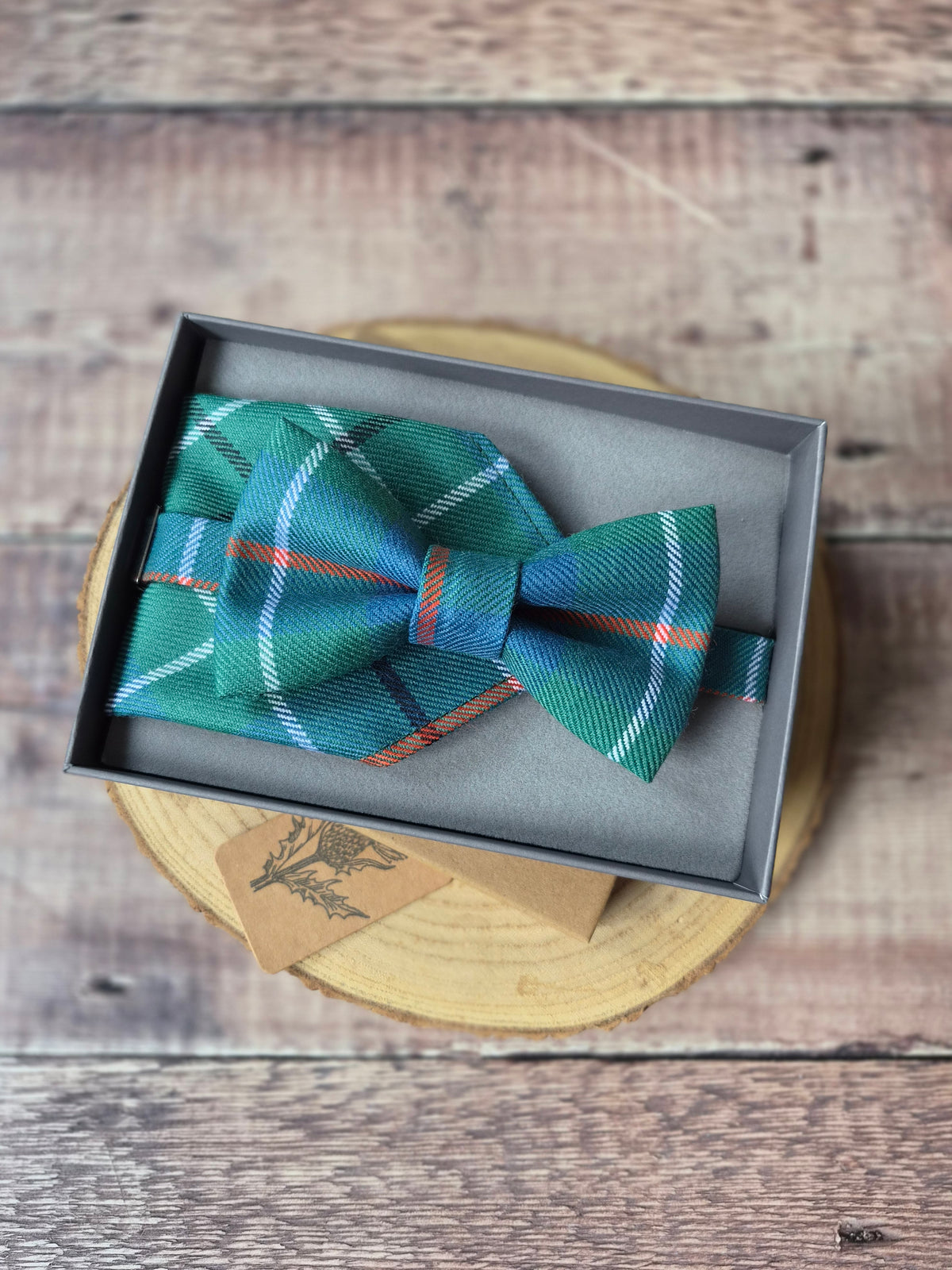 Tartan Bowtie and Pocket Square Gift Set