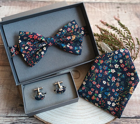 Liberty Navy Floral Bowtie