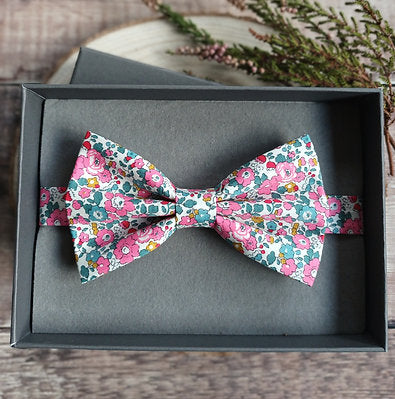 Liberty Pink Floral Bowtie