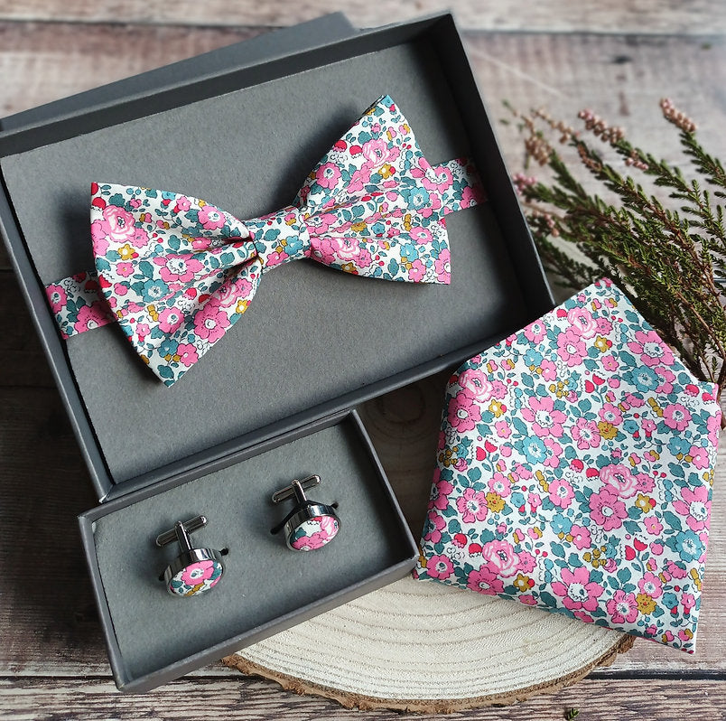 Liberty Pink Floral Bowtie