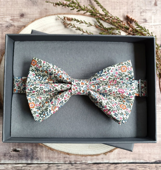 Liberty Orange Florals Bowtie